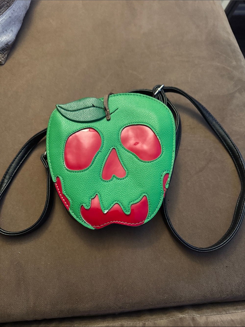 Green & Red Apple Skull Crossbody Bag